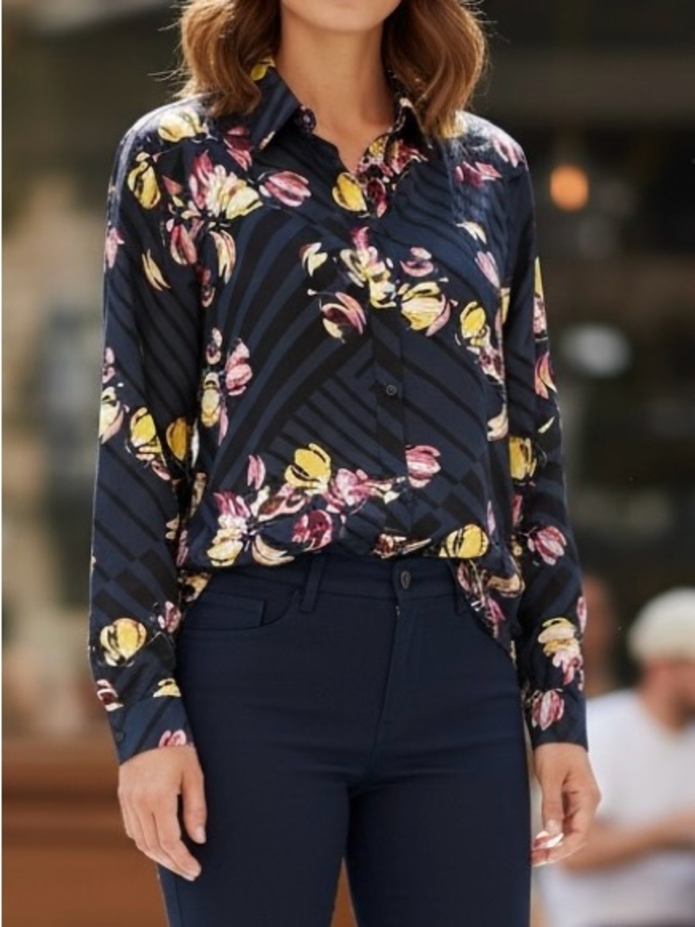 Banana Republic Floral Button-Front Blouse